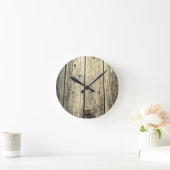 Minimalistisch Rustic Weathered Barn Wood Kijk uit Ronde Klok (Huis)