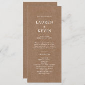Minimalistisch Rustic Wedding Ceremony-programma (Voorkant / Achterkant)