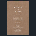 Minimalistisch Rustic Wedding Ceremony-programma<br><div class="desc">Deze aanpasbare trouwceremonie is ontworpen om te coördineren met ons minimalistische Rustic-Collectie en biedt een witte klassieke lettertype op een krafteffect-achtergrond. Dit is een eenvoudig en minimalistisch rustig collectie, zeer veelzijdig en geschikt voor elk trouwseizoen. Voor een meer geavanceerde aanpassing van dit ontwerp, bijvoorbeeld het wijzigen van de lay-out, het...</div>