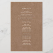 Minimalistisch Rustic Wedding Ceremony-programma (Achterkant)