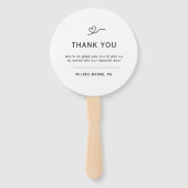 Minimalistisch Rustic Wildflower Wedding Hand Fan Handwaaier (Achterkant)