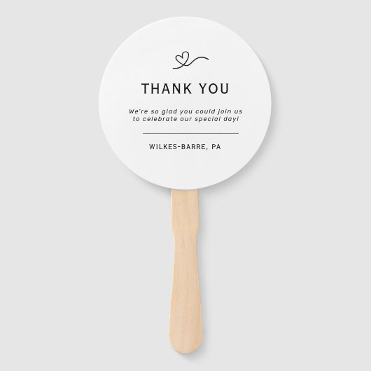 Minimalistisch Rustic Wildflower Wedding Hand Fan Handwaaier (Achterkant)