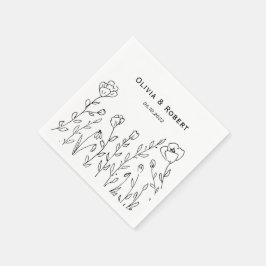 Minimalistisch Rustic Wildflower Wedding Servet