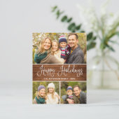 Minimalistisch rustiek 3 FOTO Kerstvakantie Boho Briefkaart (Staand voorkant)