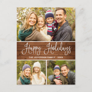 Minimalistisch rustiek 3 FOTO Kerstvakantie Boho Briefkaart