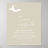 Minimalistisch rustiek Baby shower Tijd Capsule te Poster (Voorkant)