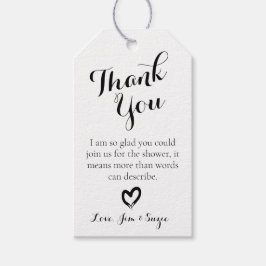 Minimalistisch Rustisch Baby shower Cadeaulabel