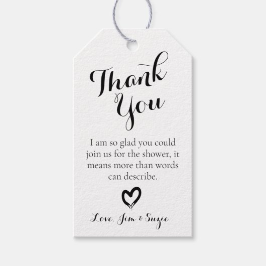 Minimalistisch Rustisch Baby shower Cadeaulabel (Voorkant)