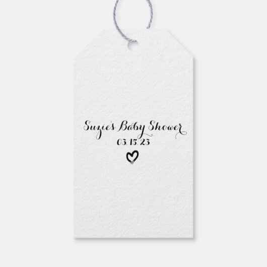 Minimalistisch Rustisch Baby shower Cadeaulabel (Achterkant)