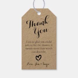 Minimalistisch Rustisch Baby shower Cadeaulabel