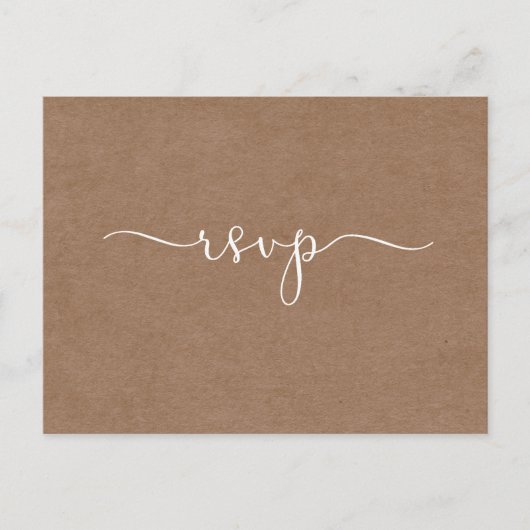 Minimalistisch Rustisch RSVP-Briefkaart Uitnodiging Briefkaart (Voorkant)