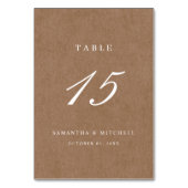 Minimalistisch Rustisch tabelnummer Kaart (Achterkant)