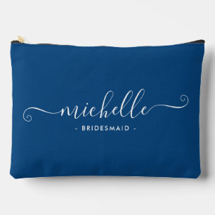 Minimalistisch saffier blauw gepersonaliseerd brui etui