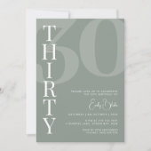 Minimalistisch Sage 30ste verjaardagsfeestje Kaart (Voorkant)