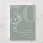 Minimalistisch Sage 30ste verjaardagsfeestje Kaart (Voorkant)