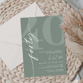 Minimalistisch Sage 40ste verjaardagsfeestje Kaart