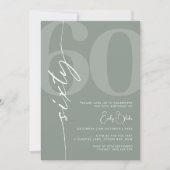 Minimalistisch Sage 60ste verjaardagsfeestje Kaart (Voorkant)