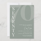 Minimalistisch Sage 70ste verjaardagsfeestje Kaart (Voorkant)