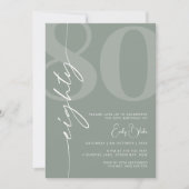 Minimalistisch Sage 80ste verjaardagsfeestje Kaart (Voorkant)