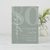 Minimalistisch Sage 80ste verjaardagsfeestje Kaart (Staand voorkant)