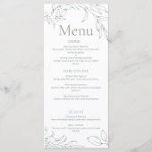 Minimalistisch Sage Bloemen Bruiloft Menu (Voorkant)