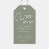 Minimalistisch Sage Een dag weg repetitie diner Cadeaulabel (Voorkant)