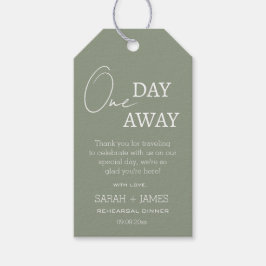 Minimalistisch Sage Een dag weg repetitie diner Cadeaulabel