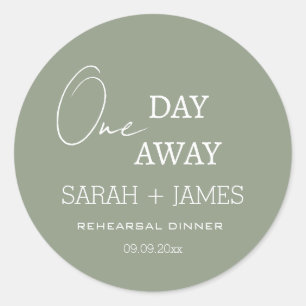 Minimalistisch Sage Een dag weg repetitie diner Ronde Sticker