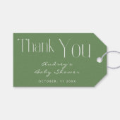 Minimalistisch Sage Green Baby shower Hartelijk da Cadeaulabel (Voorkant (Horizontaal))