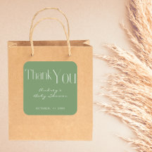 Minimalistisch Sage Green Baby shower Hartelijk da