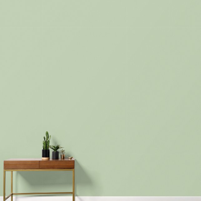 Minimalistisch Sage Green Behang (Hal)
