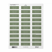Minimalistisch Sage Green Elegant Wedding Address Etiket (Full Sheet)