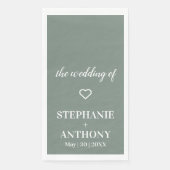 Minimalistisch Sage Green en White Wedding Servet (Voorkant)