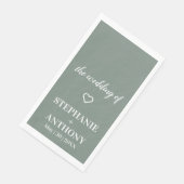 Minimalistisch Sage Green en White Wedding Servet (Hoek)