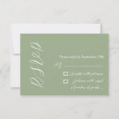 Minimalistisch Sage Green RSVP Kaartje (Voorkant)
