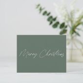 Minimalistisch Sage Green Script Merry Kerstmis Briefkaart (Staand voorkant)
