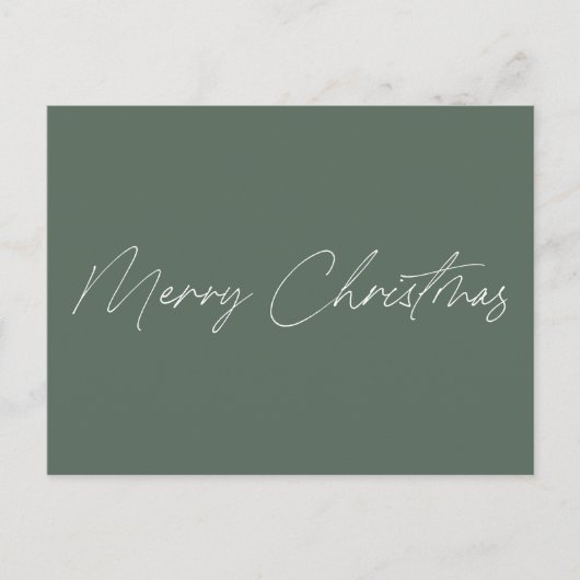 Minimalistisch Sage Green Script Merry Kerstmis Briefkaart (Voorkant)