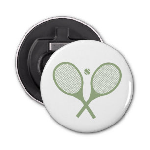 Minimalistisch Sage Green Tennis Racquets Ball Button Flesopener