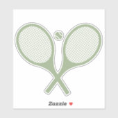 Minimalistisch Sage Green Tennis Racquets Ball Sticker (Vel)