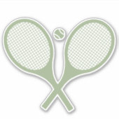 Minimalistisch Sage Green Tennis Racquets Ball Sticker (Voorkant)