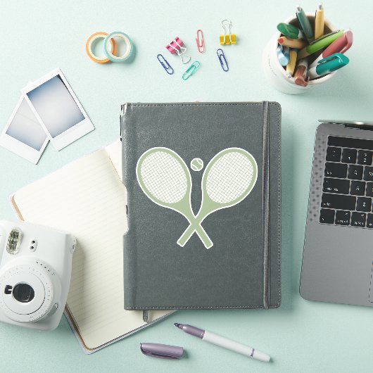Minimalistisch Sage Green Tennis Racquets Ball Sticker (iPad Cover)