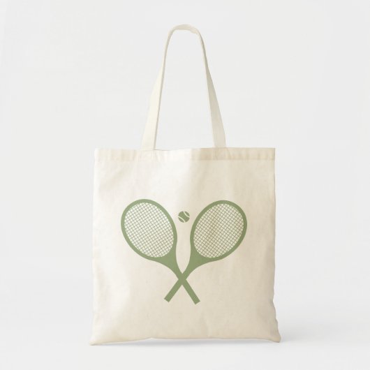 Minimalistisch Sage Green Tennis Racquets Ball Tote Bag (Voorkant)