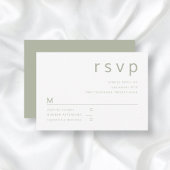Minimalistisch Sage Green Typography Wedding RSVP Kaartje