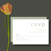 Minimalistisch Sage Green Typography Wedding RSVP Kaartje