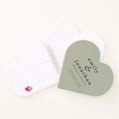 Minimalistisch Sage Green Wedding Heart Guest Book Notitieboek (Binnen)