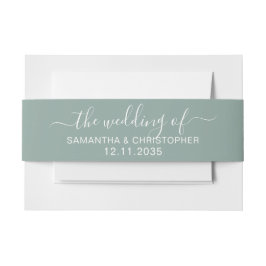 Minimalistisch Sage Green Wedding van Uitnodigingen Wikkel