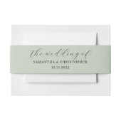 Minimalistisch Sage Green Wedding van Uitnodigingen Wikkel (Voorkant Voorbeeld)