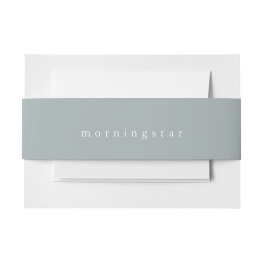 Minimalistisch Sage Grey Green Uitnodigingen Wikkel (Voorkant Voorbeeld)