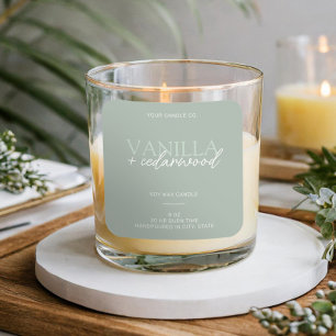 Minimalistisch Sage Groen Modern Candle Label