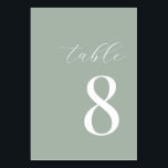 Minimalistisch Sage Groen Modern Tafelnummer<br><div class="desc">Minimalistisch Sage Groen Modern Tafelnummer</div>